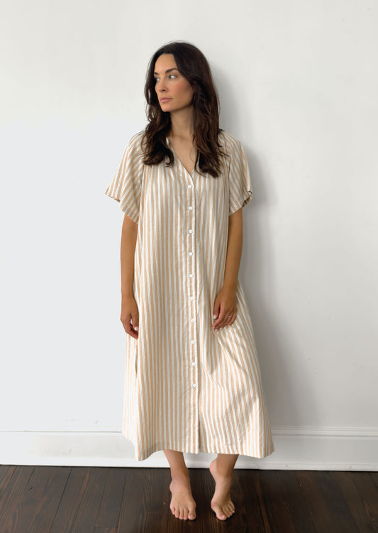 The Chelsea Dress, Clementine Stripe